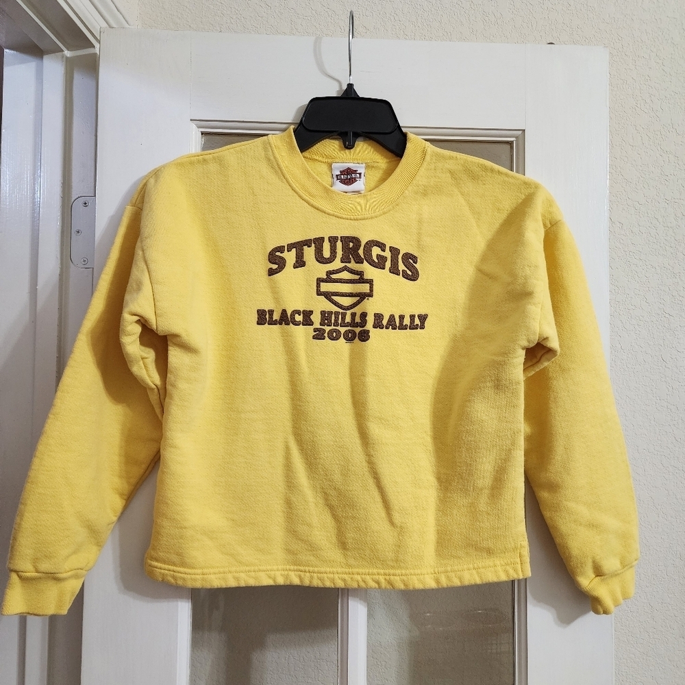 Harley Davidson Sturgis 2006 Cropped Fit Women's Sweatshirt USA Small Y2K